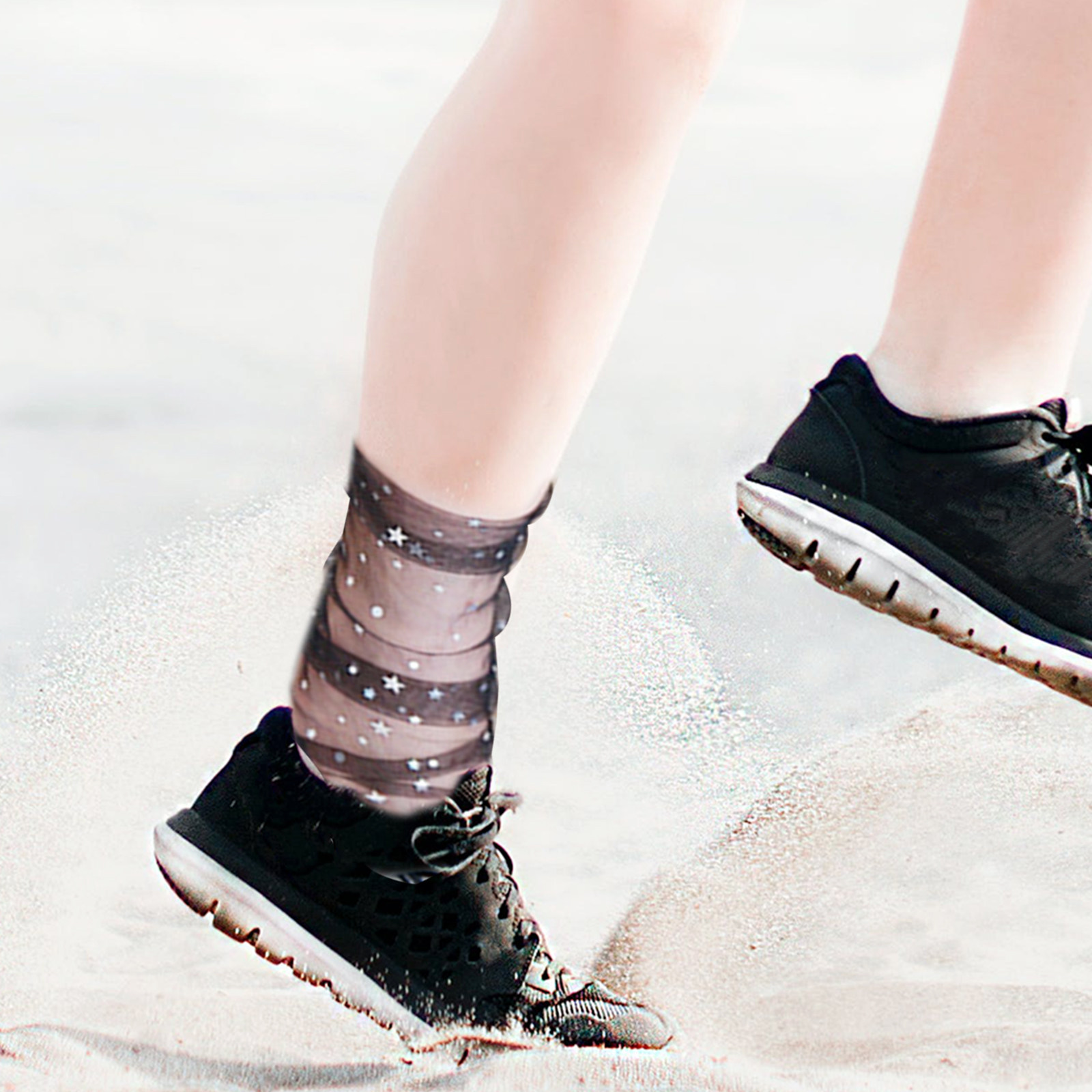 Japanese Women Lifestyle - 3Pairs Mesh Socks Lace Loose Ankle