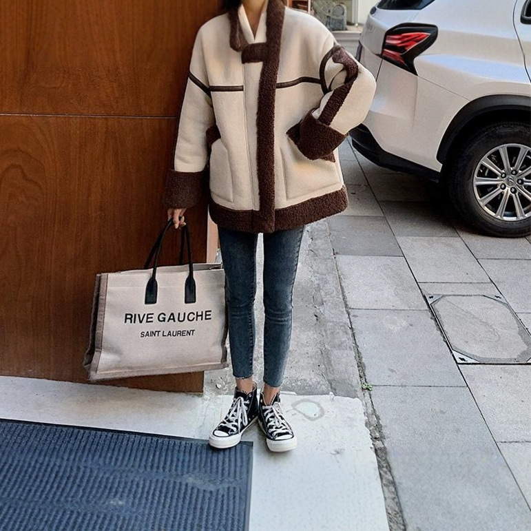 Lamb Wool Jacket Coats Woman K - Japanese Women Lifestyle ulasan dan harga